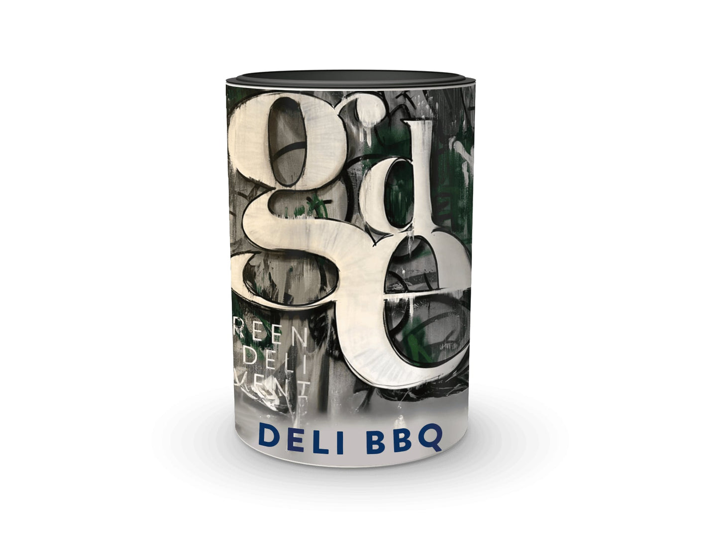 Gewürzdose mit Green Deli Event Logo Inhalt BBQ Gewürzmischung